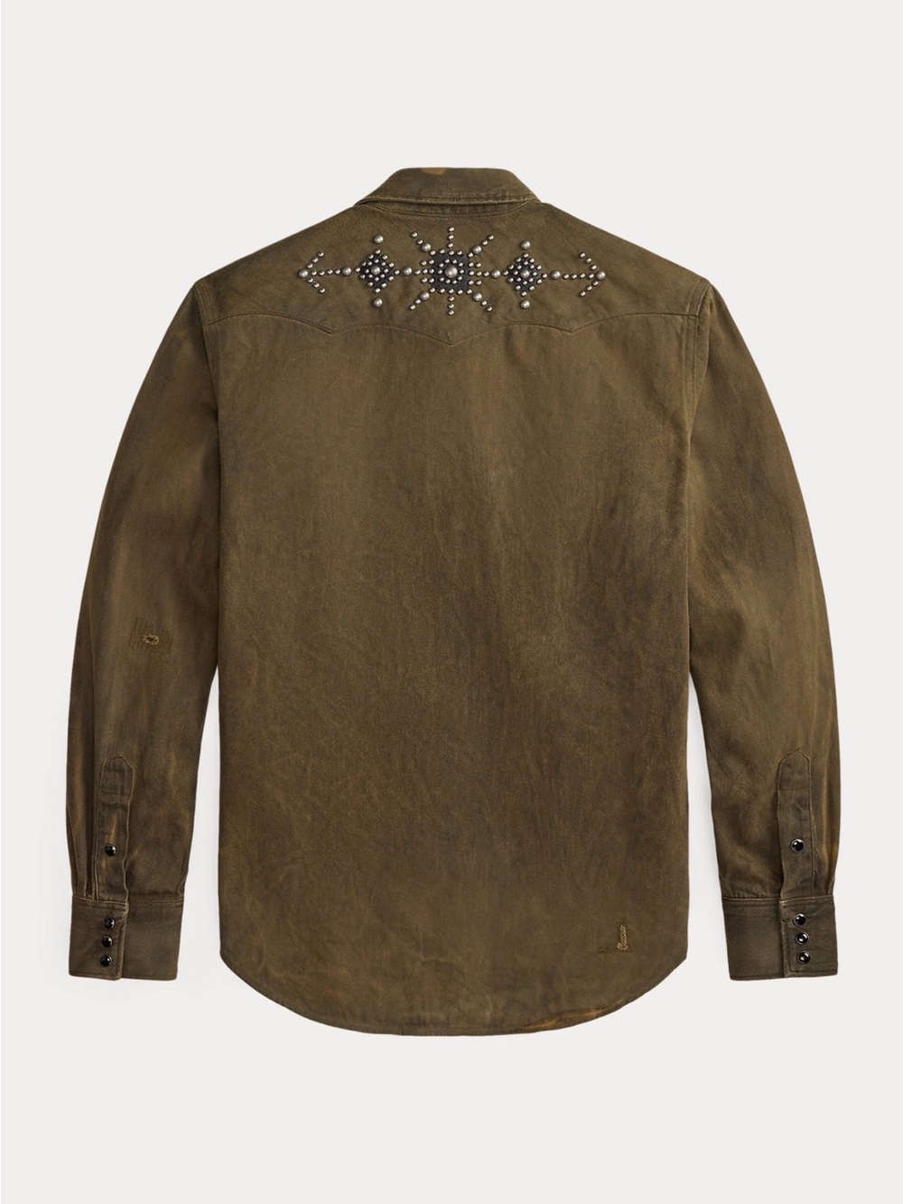 Double RL RRL Slim studded western denim shirt. Size S - Picture 2 of 11